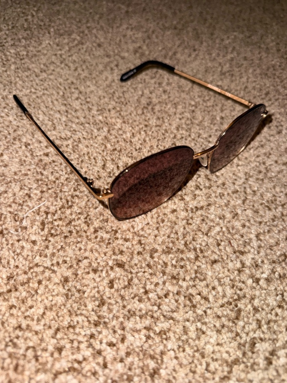 Quay Australia Oval Gold Frame Sunglasses with Brown Lenses